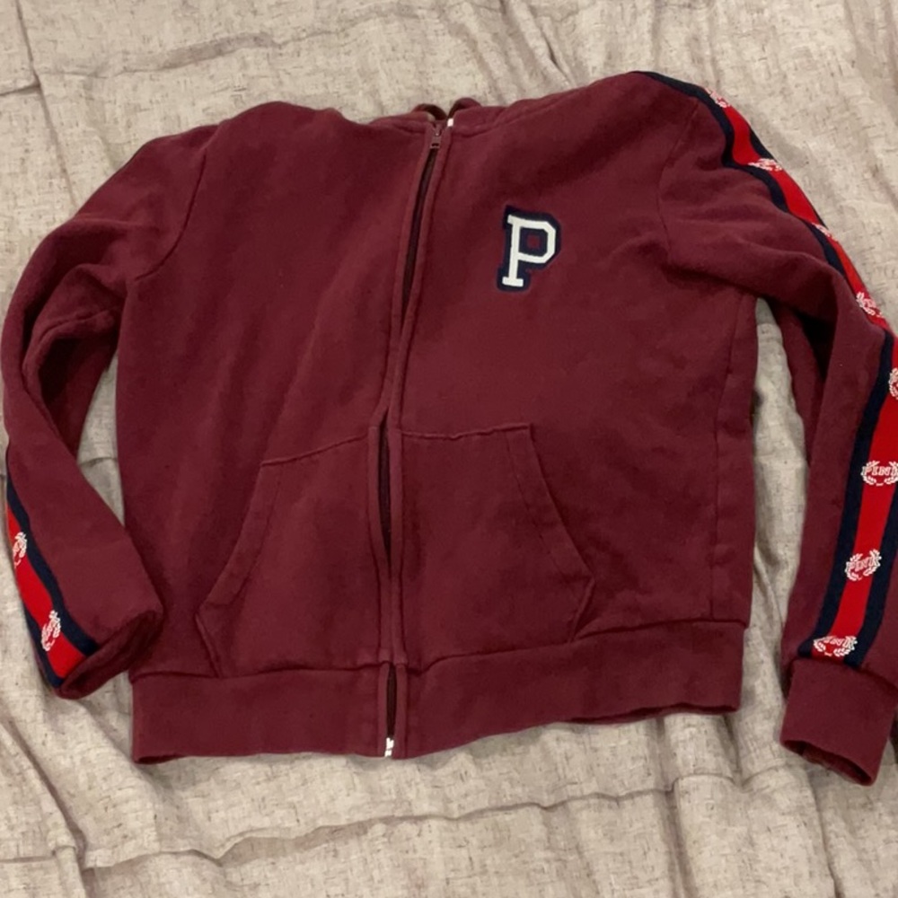 Victoria's Secret Pink Maroon Zip-Up Jacket